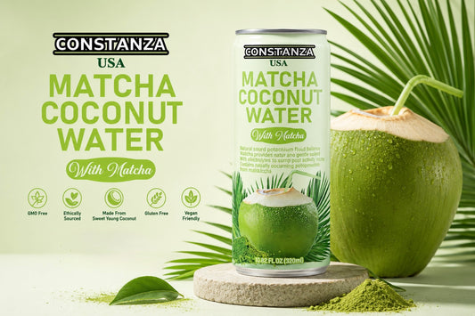 CONSTANZA USA Matcha Coconut Water with Matcha – 10.82 fl oz (320ml) 24 units