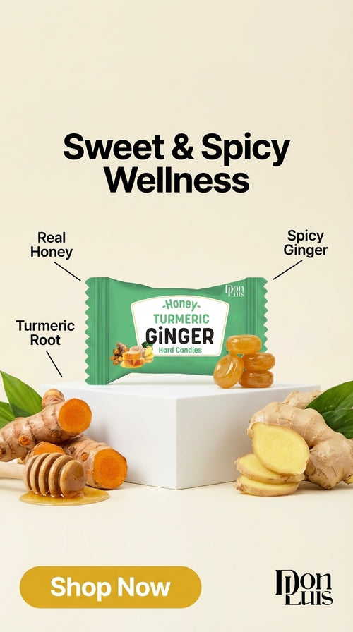 Don Luis Ginger Turmeric Honey Hard Candy 100g 3.5oz