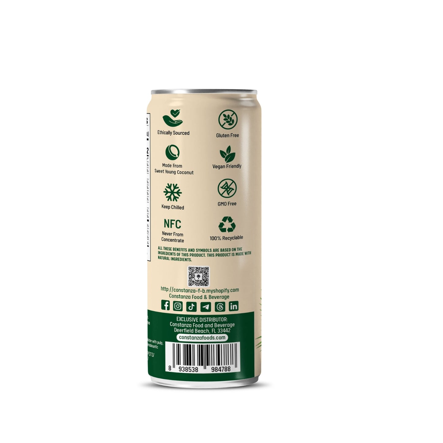 Constanza F&B Natural Coconut Water with Pulp 320ml/ 24 units