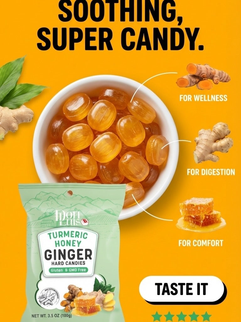 Don Luis Ginger Turmeric Honey Hard Candy 100g 3.5oz