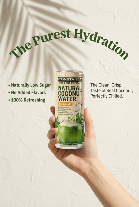 Constanza F&B Natural Coconut Water with Pulp 320ml/ 24 units