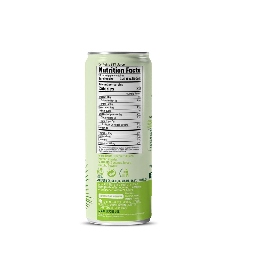 CONSTANZA USA Matcha Coconut Water with Matcha – 10.82 fl oz (320ml) 24 units