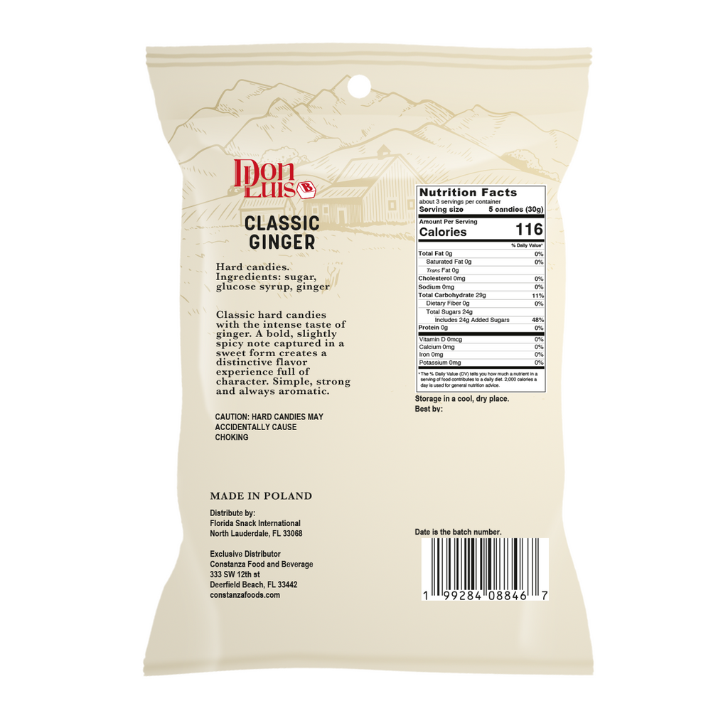 Don Luis Ginger Classic Hard Candy 100g 3.5 oz 3 (packs)