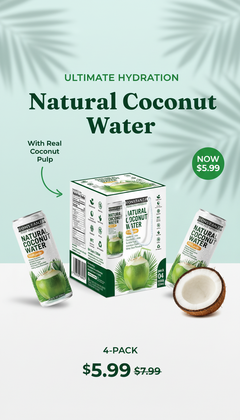 Constanza F&B Natural Coconut Water 320ml/ 24 units