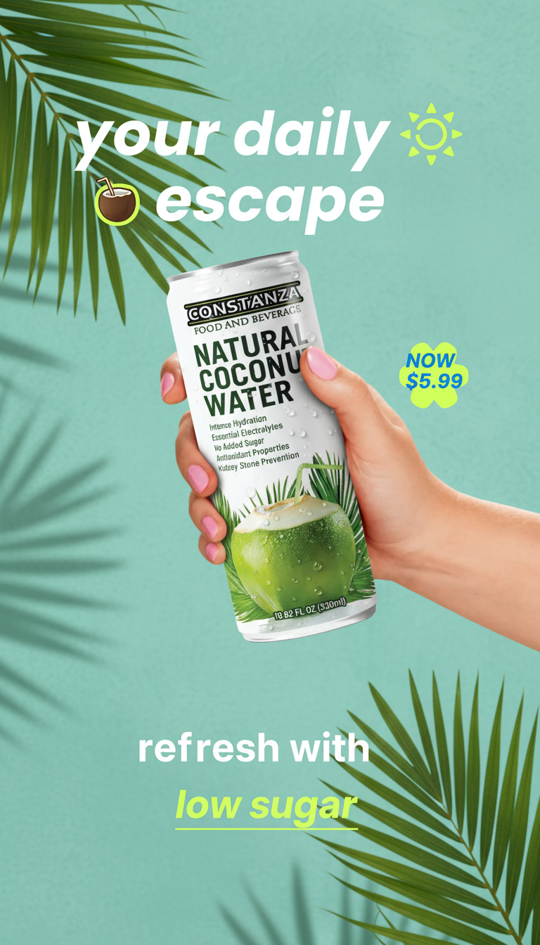 Constanza F&B Natural Coconut Water 320ml/ 24 units