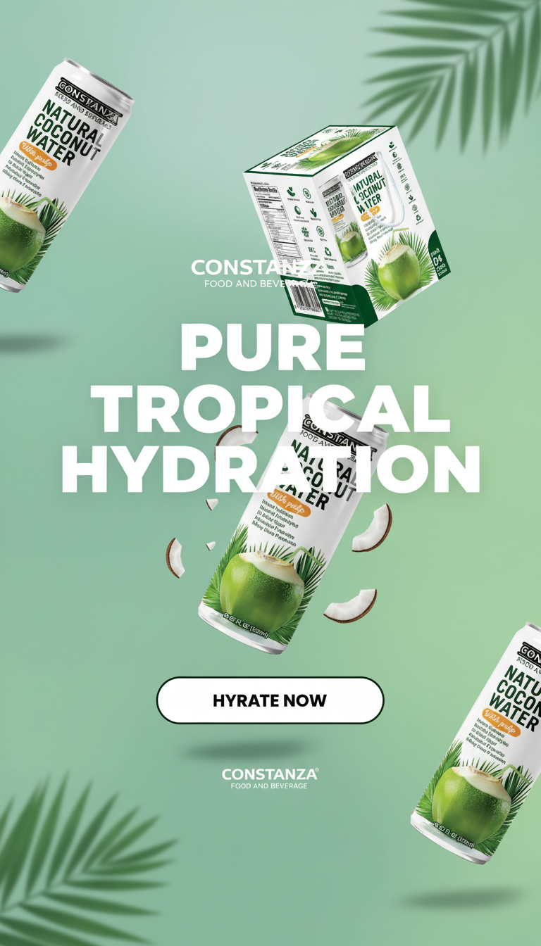 Constanza F&B Natural Coconut Water with Pulp 320ml/ 24 units