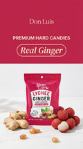 Don Luis Ginger Lychee Hard Candy 100g 3.5 oz (3 Bags Pack)